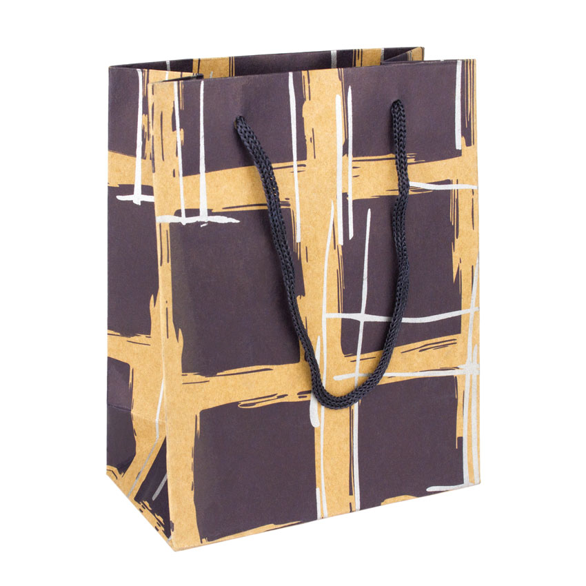 Сумочка подарочная бумажная с ручками Gift bag Сесиль 14.5х11х6 см Темно-фиолетовый (11961)