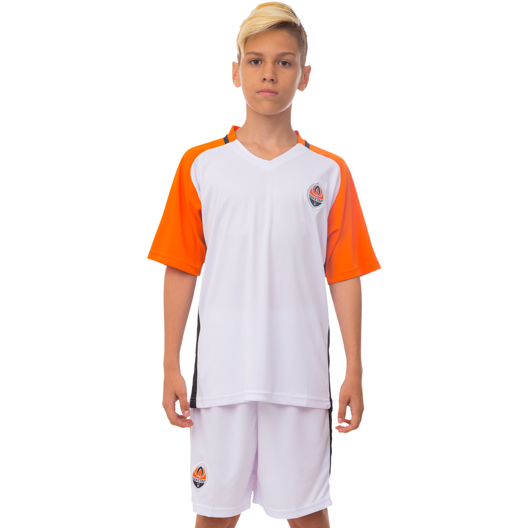 Форма футбольна дитяча SP-Sport ШАХТЕР CO-3900-SH1 М зріст 135-145 Білий-Помаранчевий