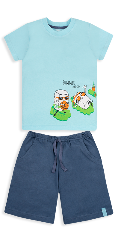 Костюм літній для хлопчика Gabbi KS-20-15-3 Чувачки Бірюзовий - індиго на зріст 116 (12120)