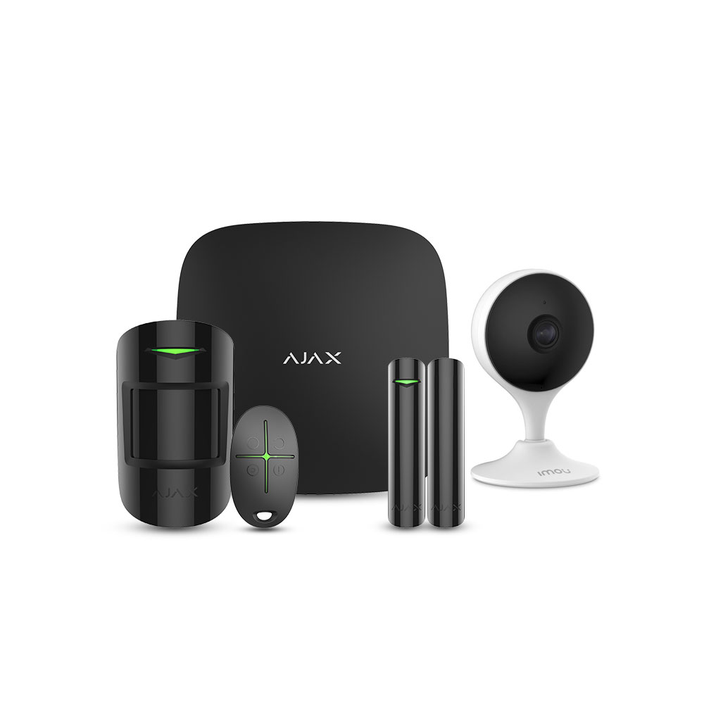 Комплект беспроводной сигнализации Ajax StarterKit black + IP-видеокамера 2 Мп IMOU Cue 2 (IPC-C22EP-A) с Wi-Fi