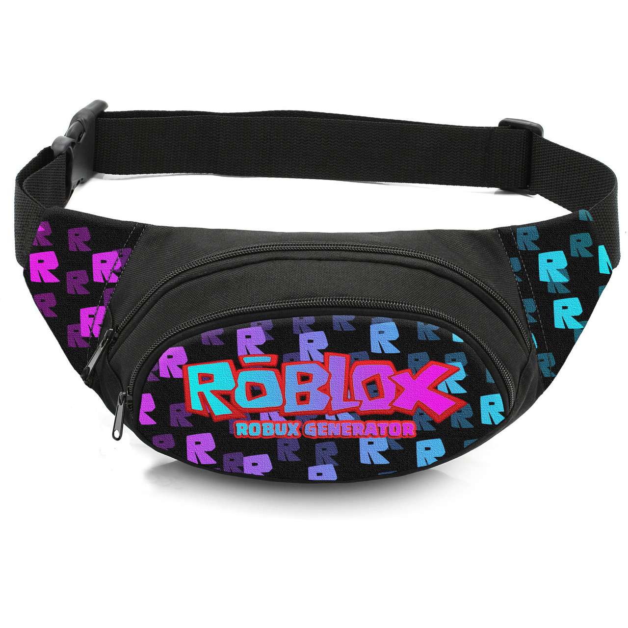 Дитяча сумка-бананка з принтом Roblox, чорна, 32x8x13 см — арт. 2894520106