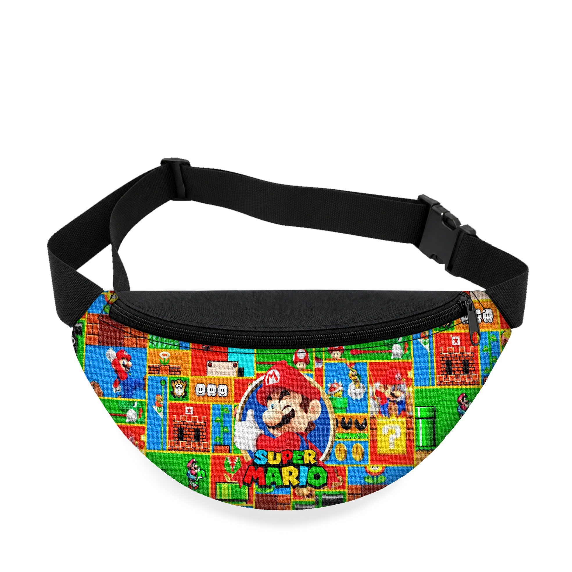 Дитяча сумка-бананка Super Mario 32x15x7.5 см, чорна — арт. 2342422188