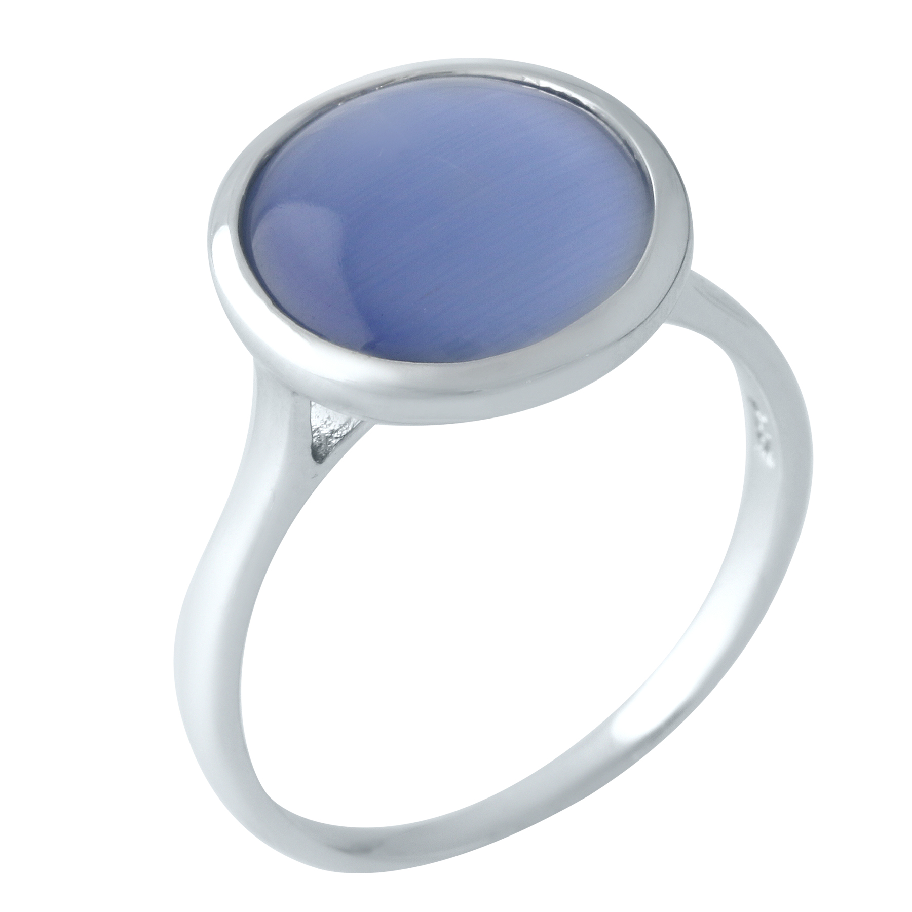 Серебряное кольцо SilverBreeze с кошачим глазом (1955444) 17 размер