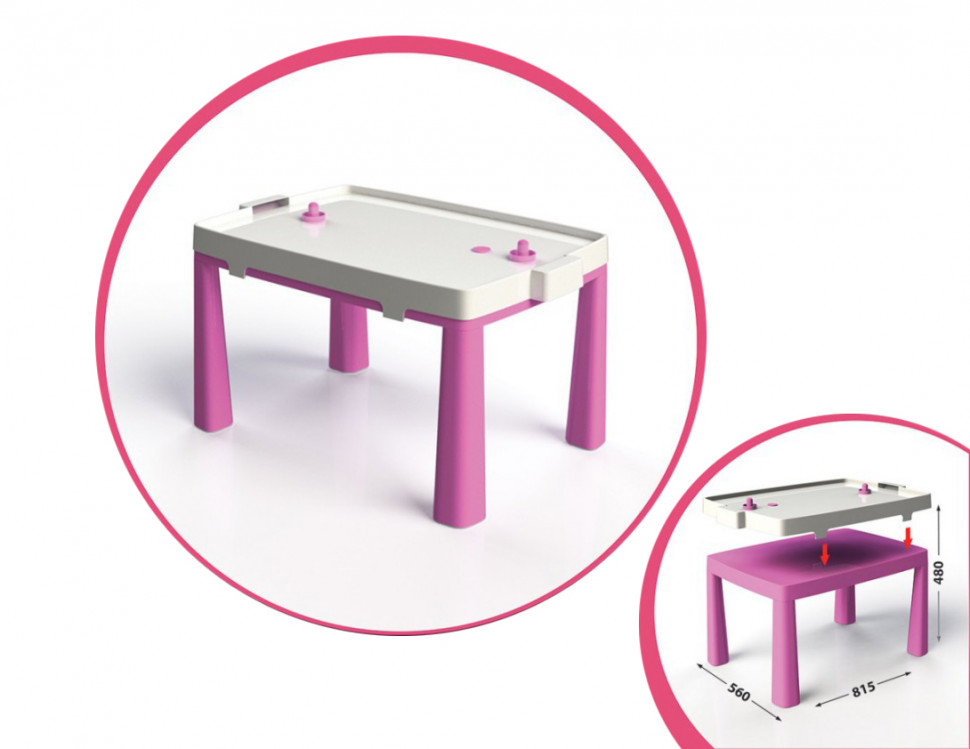 Дитячий ігровий стіл з настільним хоккеєм Doloni Toys 04580/1/2/3/4/5, 2в1 рожевий