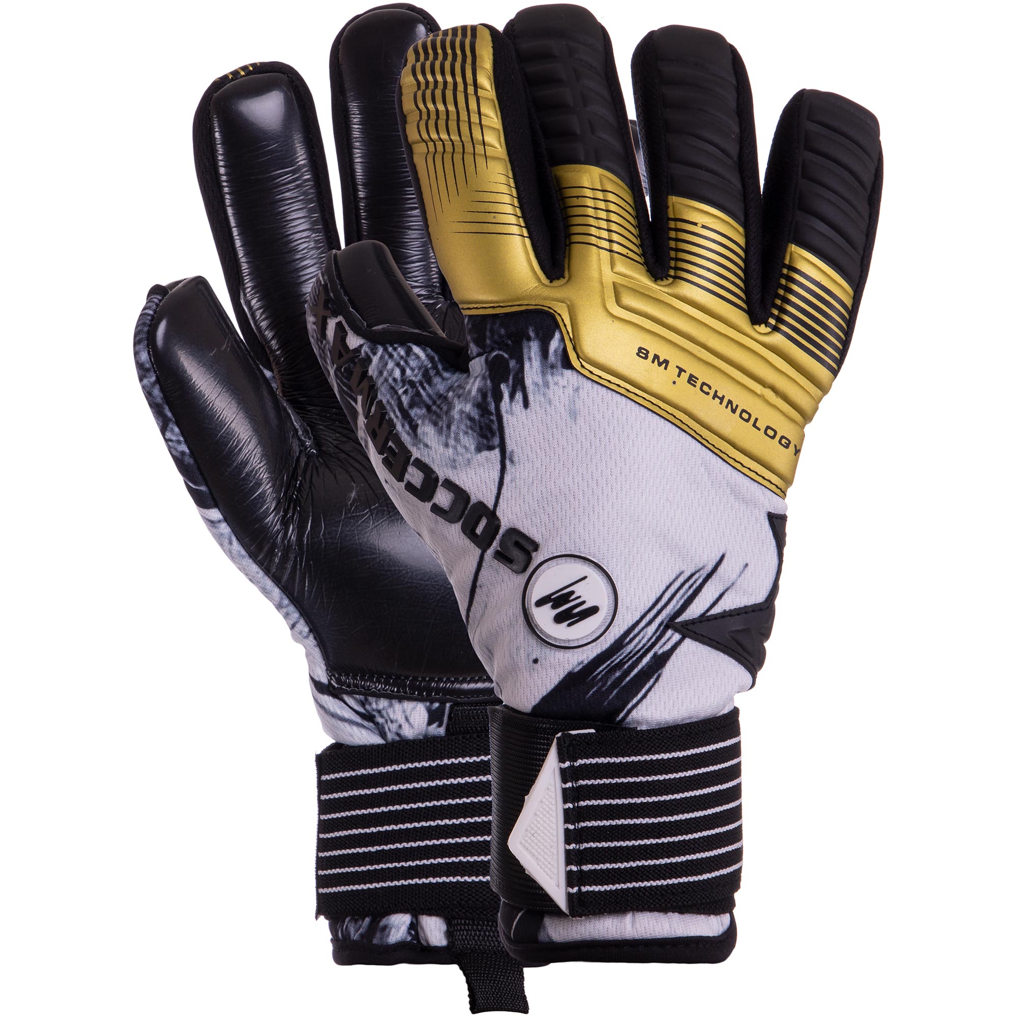 Перчатки вратарские SOCCERMAX GK-008 9 Черный-золотой