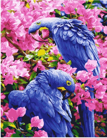 Картина за номерами BrushMe "Птахи у квітах" 40х50см GX25245