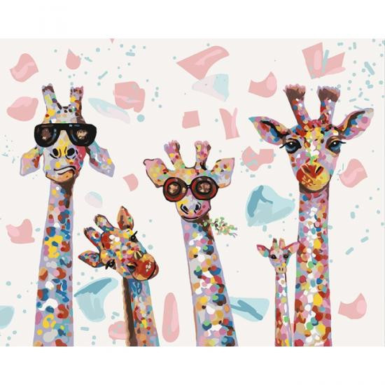 Картина за номерами Ідейка "Веселі жирафи" 40х50см KHO4115