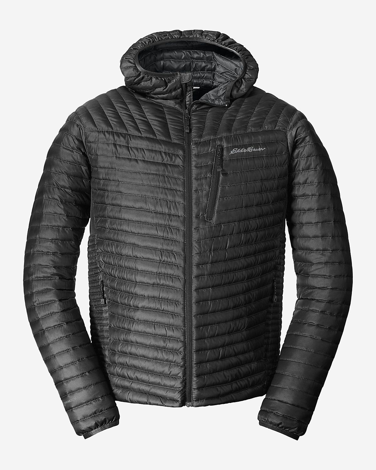 Куртка Eddie Bauer Mens MicroTherm StormDown Hooded L Чорний (0857BK-L)