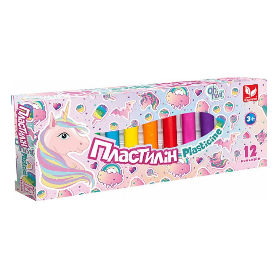Пластилин круглый восковый "Unicorn" Школярик 303221007-UA 12 цветов