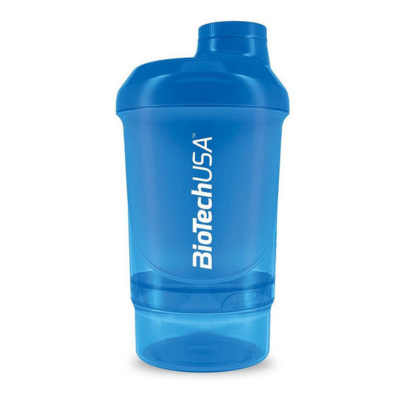 Шейкер BioTechUSA Shaker Wave + Nano 300ml /+150ml container/ Schocking Blue