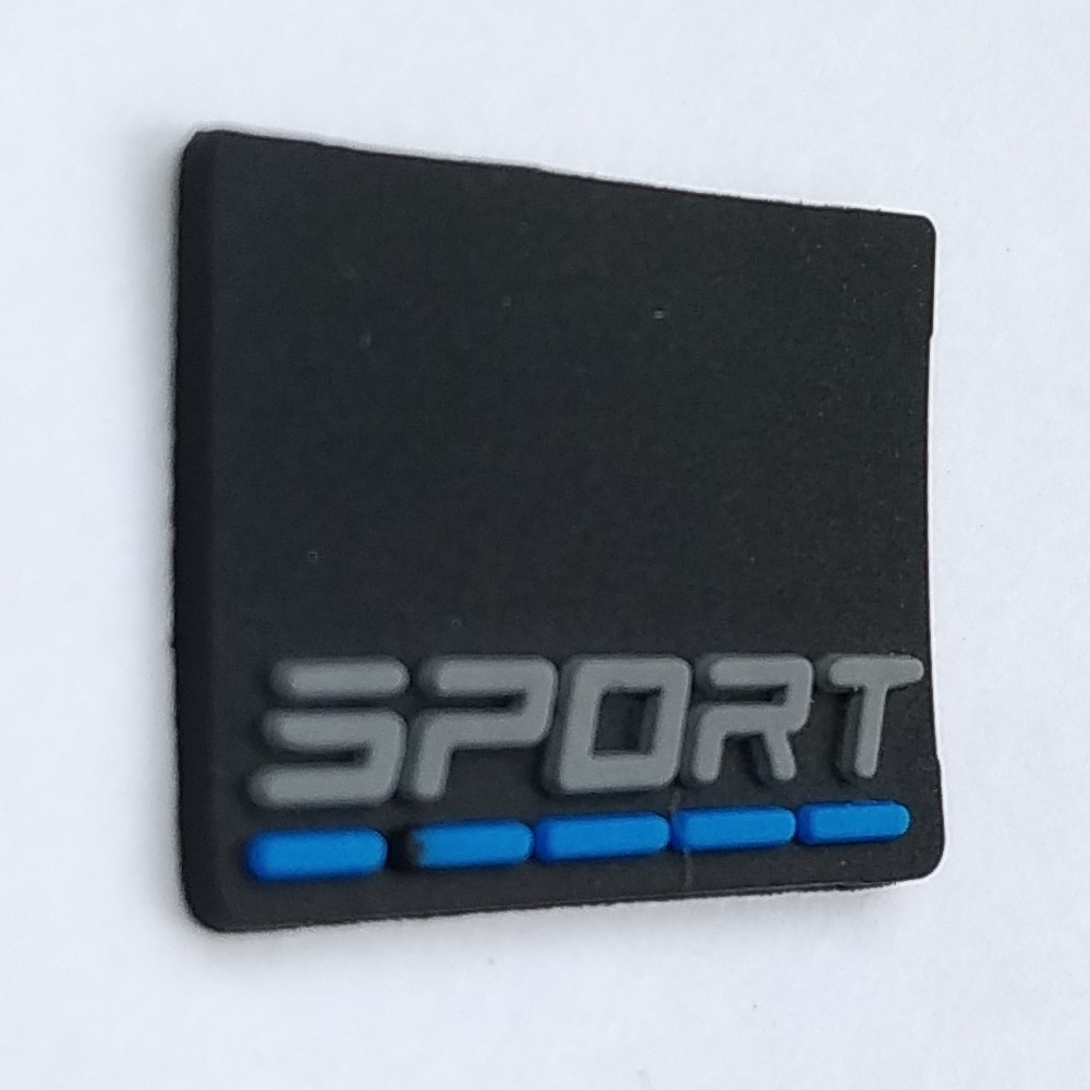 Резиновая этикетка ПВХ "Sport" размер 20*15 мм упаковка 100 шт (BR-07)