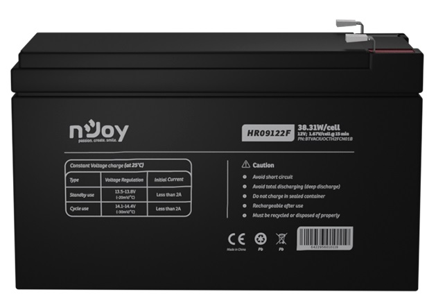 Акумуляторна батарея nJoy HR09122F 12V 9AH (BTVACIUOCTH2FCN01B) AGM