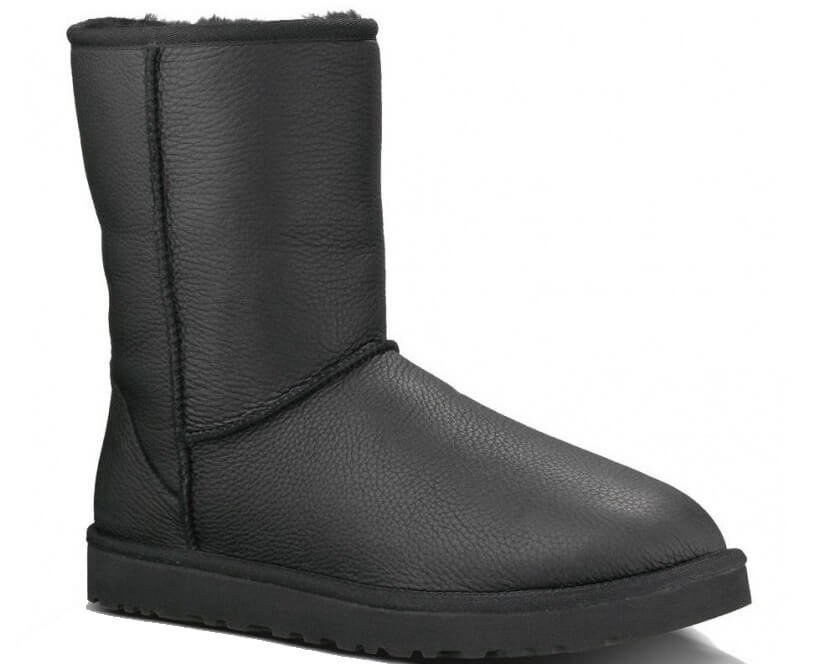 Чоловічі UGG CLASSIC SHORT LEATHER BOOT "BLACK" 44 Чорний (3765/44)