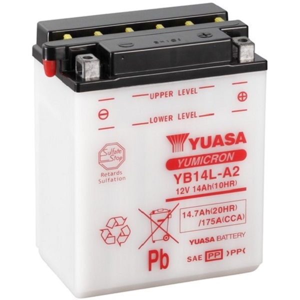 Мото аккумулятор Yuasa 14.7 Ah/12V YuMicron Battery (сухозаряжений) (YB14L-A2)