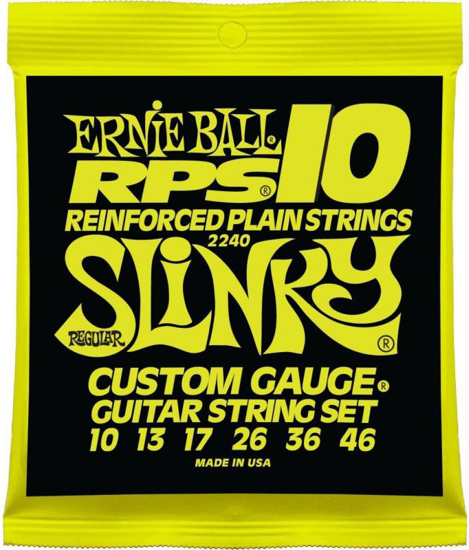 Струни для електрогітари 6 шт Ernie Ball 2240 RPS-10 Reinforced Slinky Electric Guitar Strings 10/46