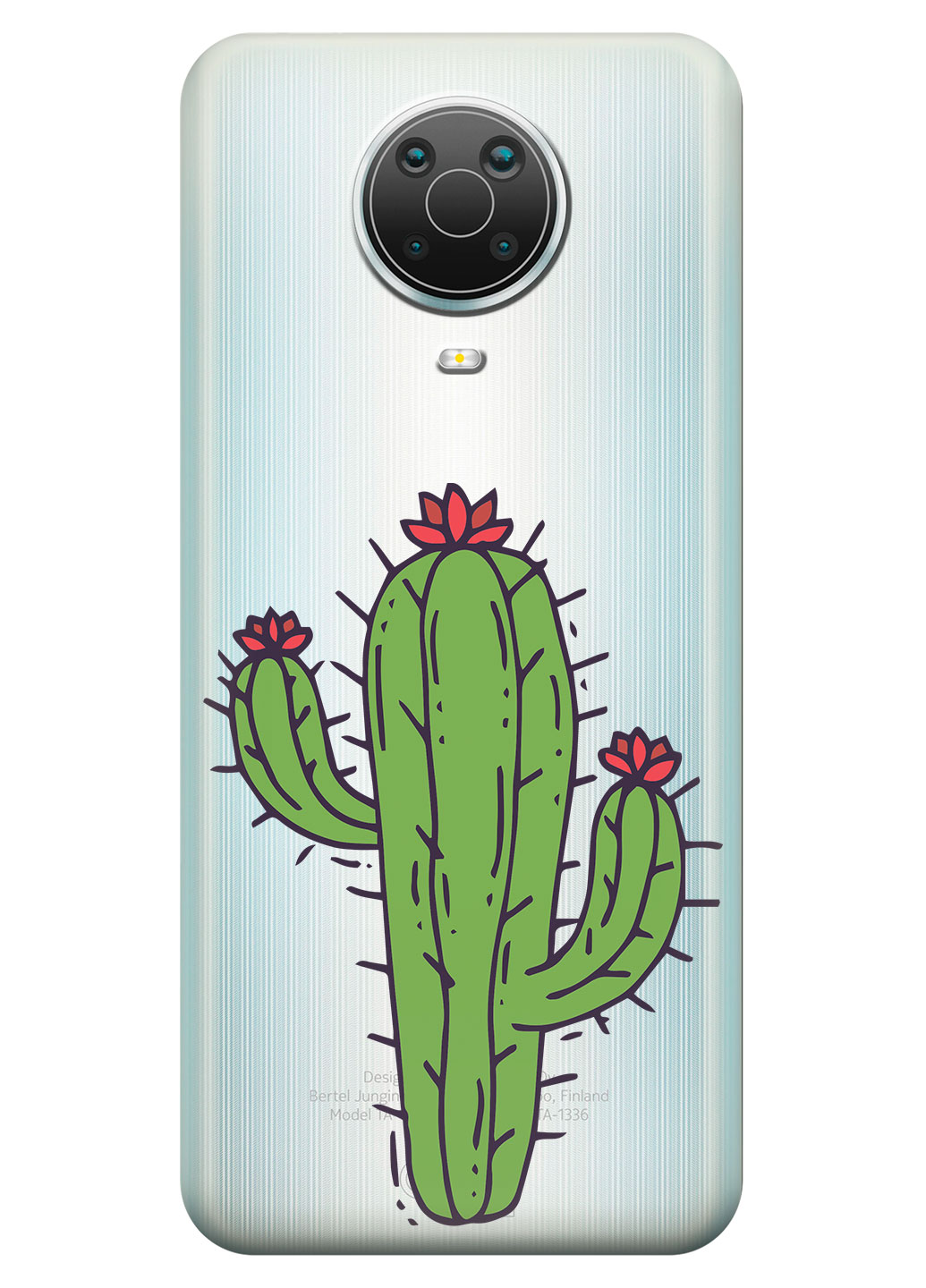 Прозрачный силиконовый чехол iSwag для Nokia 6.3 с рисунком - Тропический кактус (KS14996)