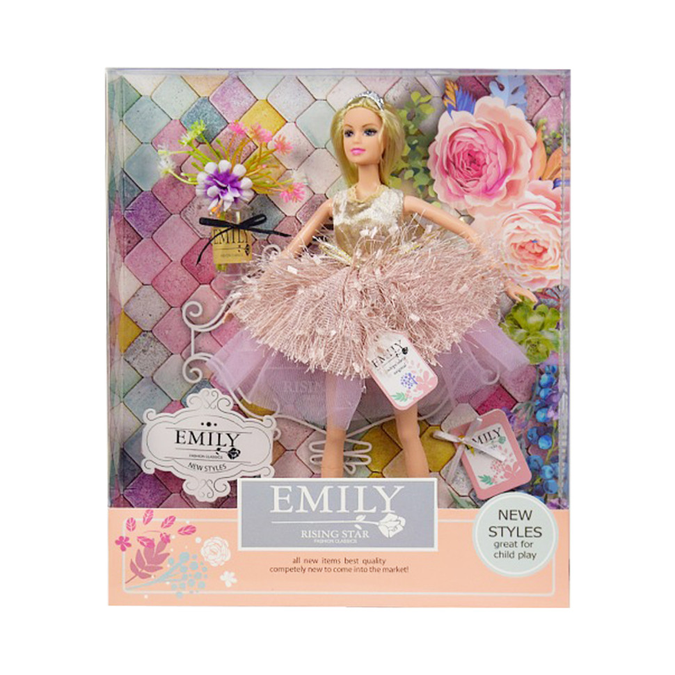 Лялька Emily Bambi QJ077B з букетом і аксесуарами Золотий