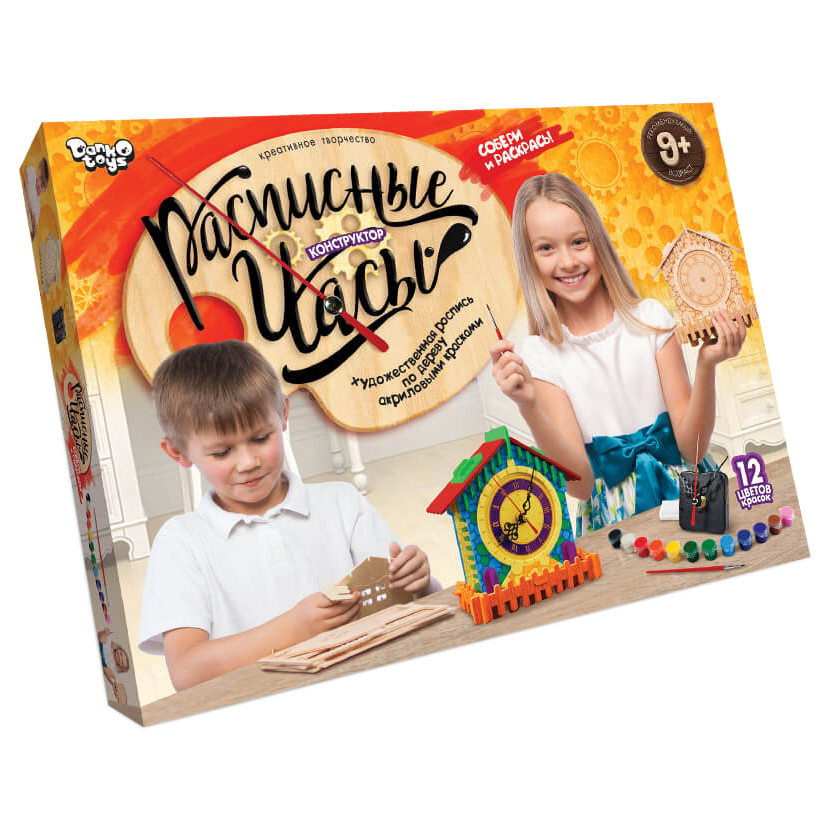 Набор креативного творчества "Расписные Часы конструктор" Danko Toys R4-01 Orange