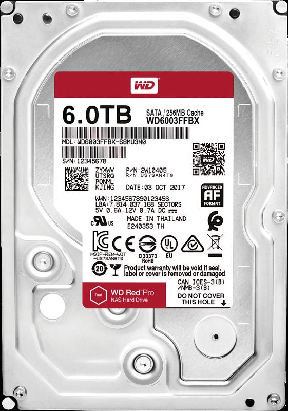 Накопитель HDD SATA 6.0TB WD Red Pro NAS 7200rpm 256MB (WD6003FFBX)