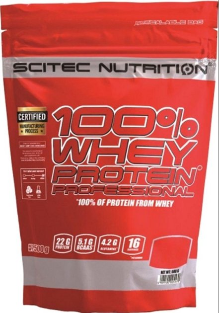 Протеин Scitec Nutrition 100% Whey Protein Professional 500 g /16 servings/ Kiwi Banana