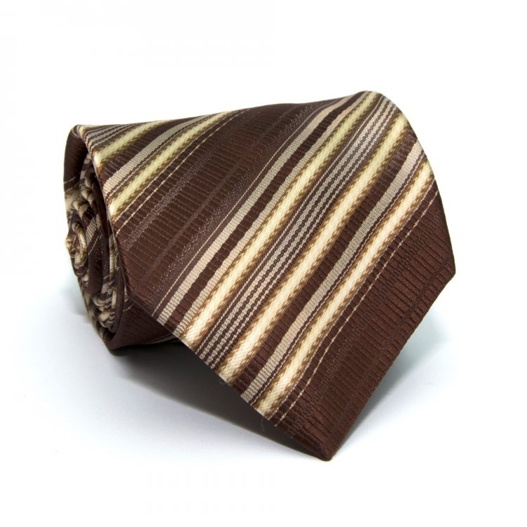 Краватка ZAGI в смужку коричнева ZN-1841