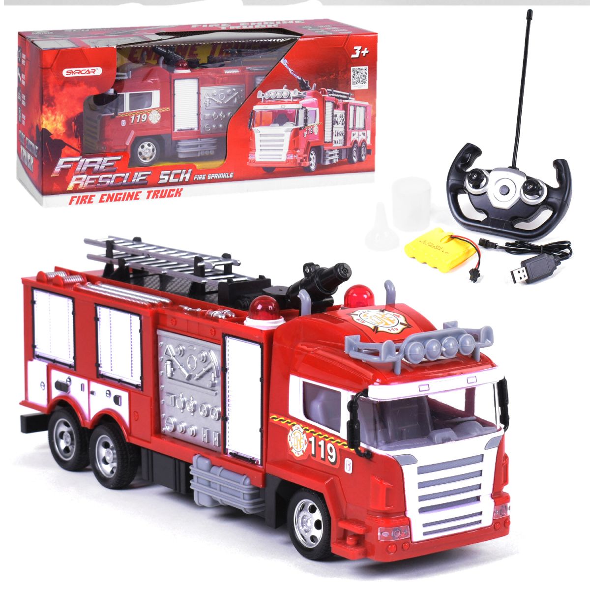 Пожарная машинка Fire Help на радиоуправлении SYRCAR (666-192NA)
