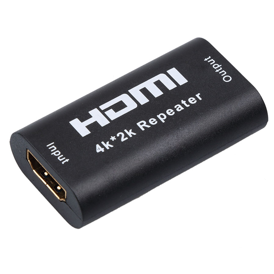 Подовжувач моніторний Goobay HDMI F/F (Repeater) Pas (до 40m) 4K@30Hz Metal 3D чорний (75.05.8970)