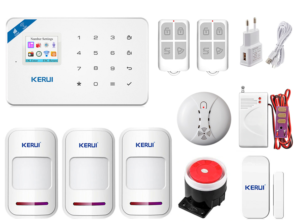 Комплект сигнализации Kerui Wi-Fi W18 Prof для 2-комнатной квартиры (KLSRKFHS6SF5L)