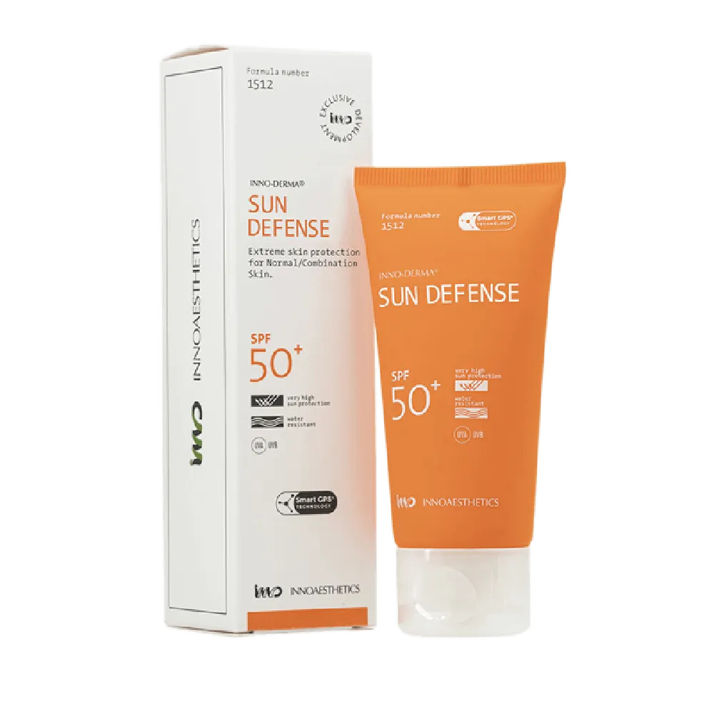 Сонцезахисний крем Innoaesthetics Sun Defense SPF 50+ зі зволожуючою і антиоксидантною дією 60 г