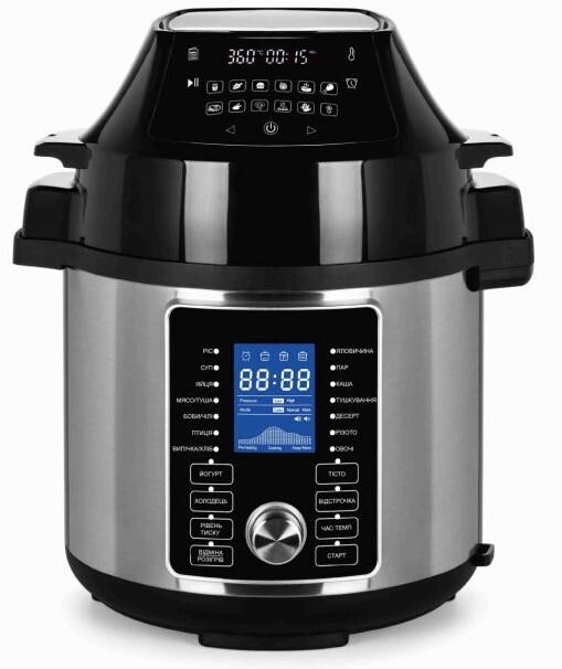 Мультиварка-фритюрниця No Brand MS 7728 2 в 1, 6 л, 1500 Вт, 8 програм