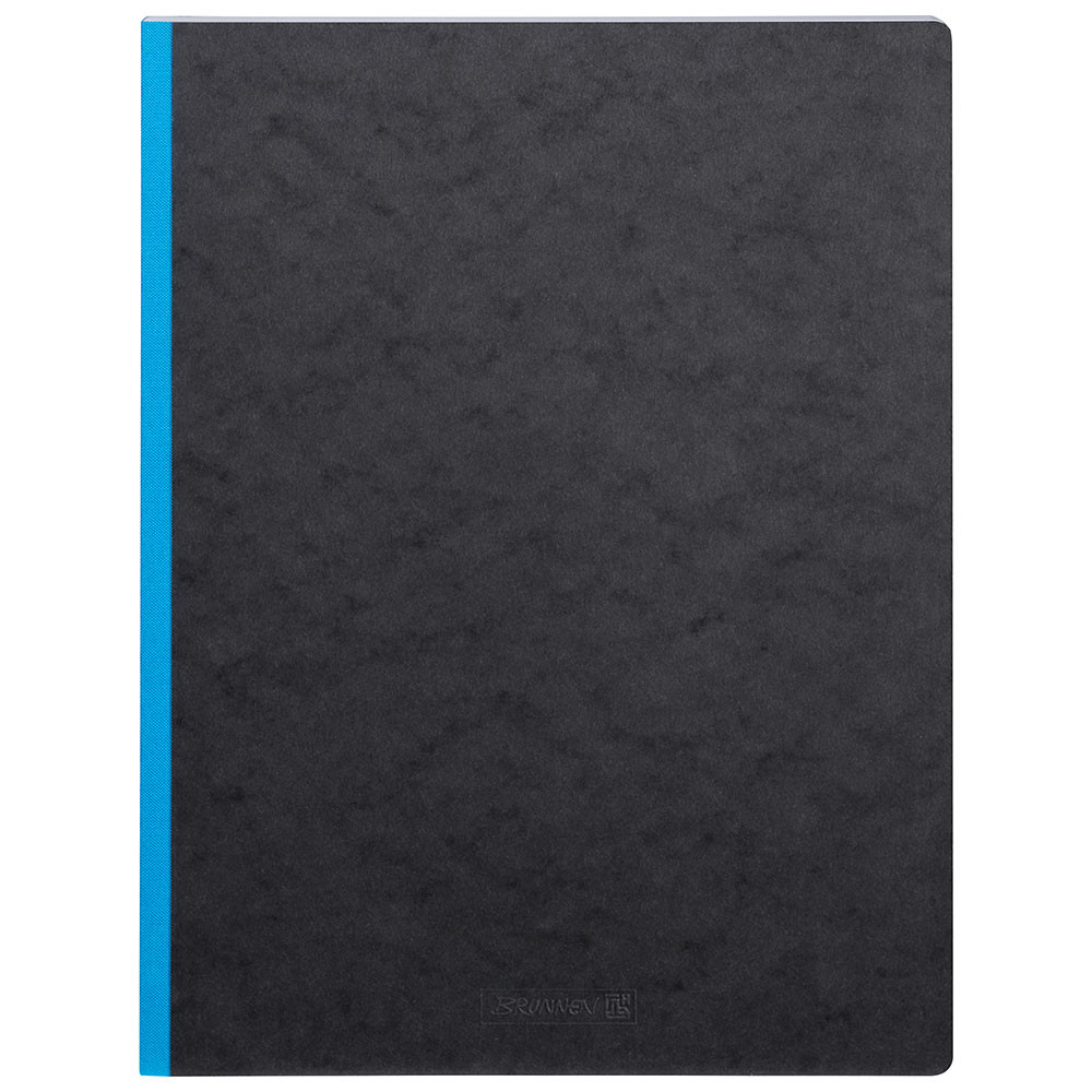 Блокнот А4 черный нелинованный Brunnen FACT!plus 96 листов синий корешок