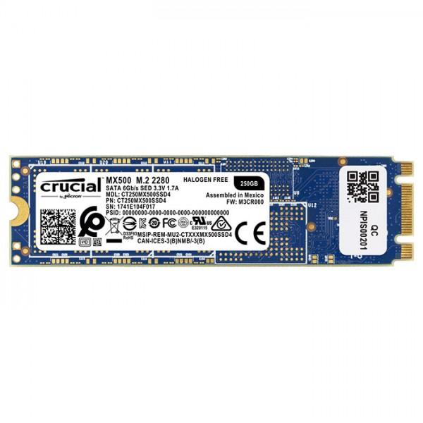 Накопитель Crucial MX500 250GB M.2 2280 SATAIII TLC CT250MX500SSD4 (F00165376)