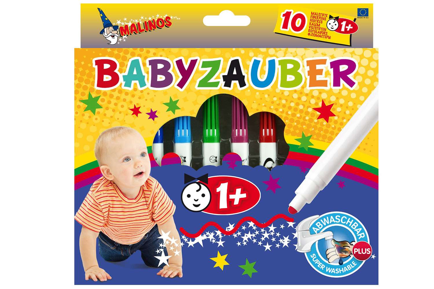 Фломастеры Malinos на водной основе Babyzauber для малышей, 10 шт