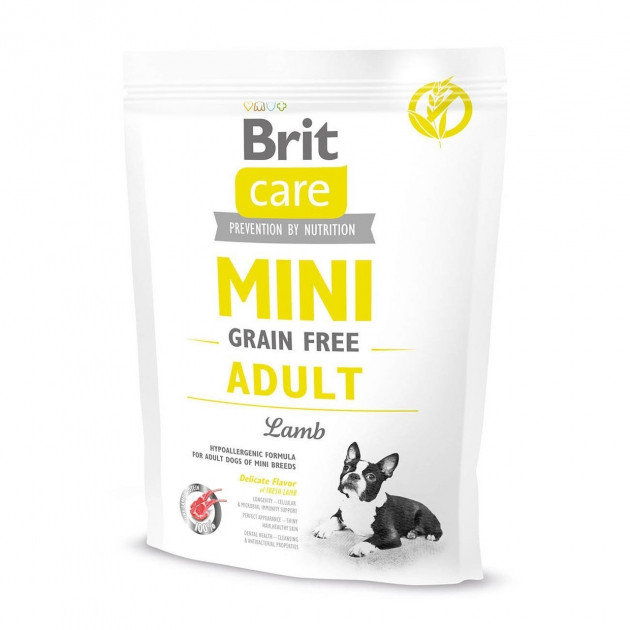 Сухой корм для взрослых собак миниатюрных пород Brit Care GF Mini Adult Lamb 0,4 кг