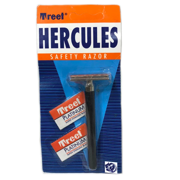 Классический бритвенный станок Treet Hercules. В упаковке станок 1 шт + 2 лезвия Treet Platinum (2011)