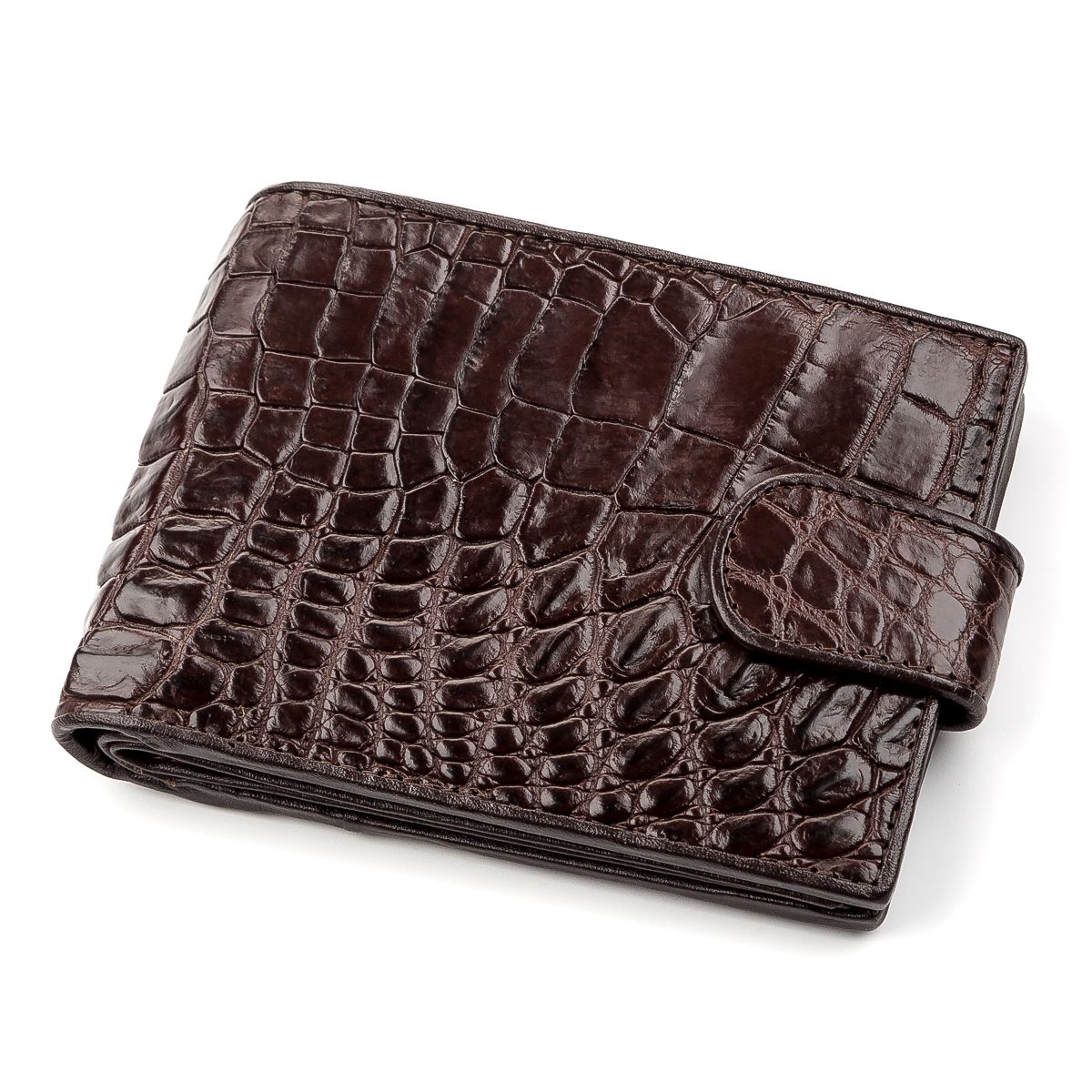 Гаманець CROCODILE LEATHER із натуральної шкіри крокодила Коричневий (18210)