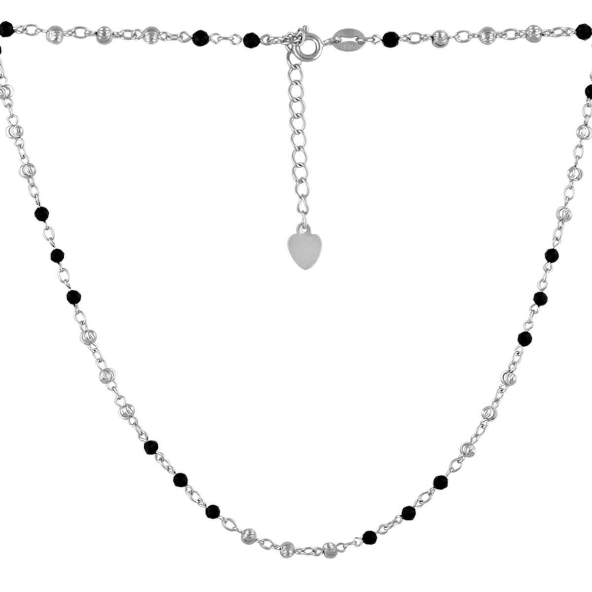 Серебряное колье SilverBreeze с натуральным шпинелью (2101208) 450-500