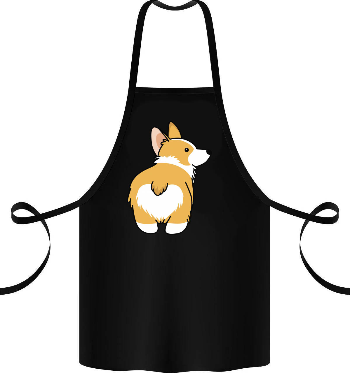 Фартук с принтом Кавун Corgi back 68 см Черный