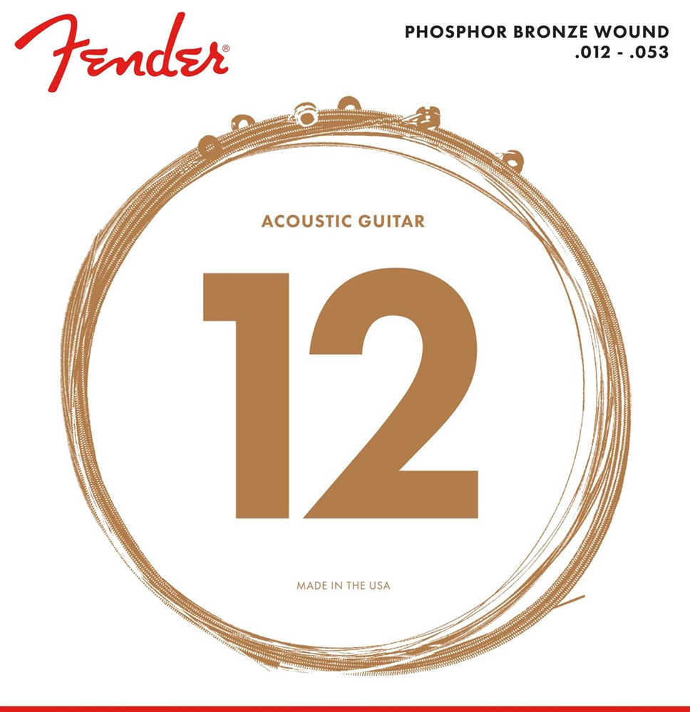 Струны для акустической гитары Fender 60L Phosphor Bronze Acoustic Guitar Strings 12/53