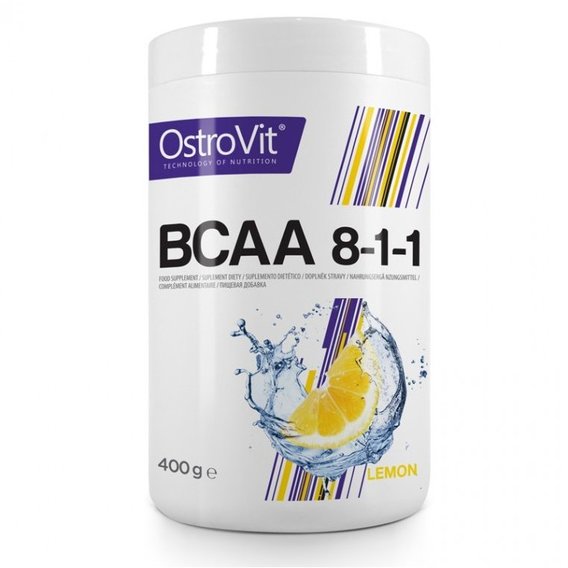 Аминокислота BCAA для спорта OstroVit BCAA 8-1-1 400 g /40 servings/ Lemon