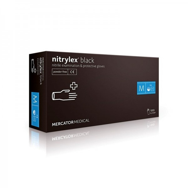 Нітрилові рукавички Mercator Medical Nitrylex Basic M 100 шт Black (NitrylexMBlack)