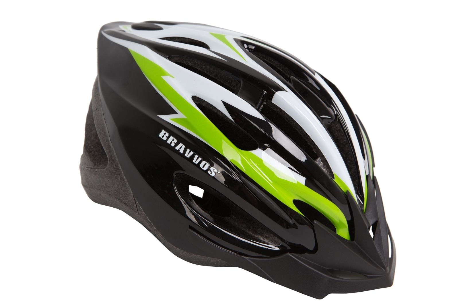 Шлем велосипедный Bravvos HE126 Черный/Зеленый (HEAD-004)