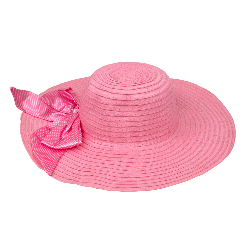 Шляпа Соломенная Ле6тняя Женская Атласная Лента Размер 56-58 Розовый (17510)