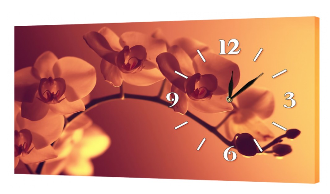 Настенные часы ProfART на холсте 30 x 53 см Цветы (ch27_S)