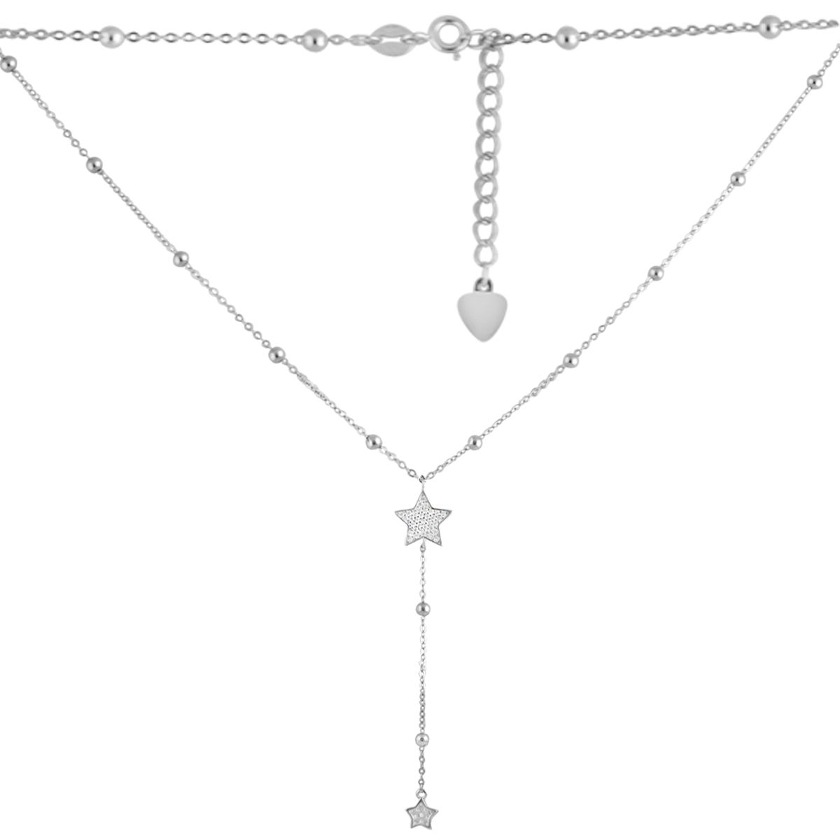 Серебряное колье SilverBreeze с фианитами (2079811) 400-450 мм