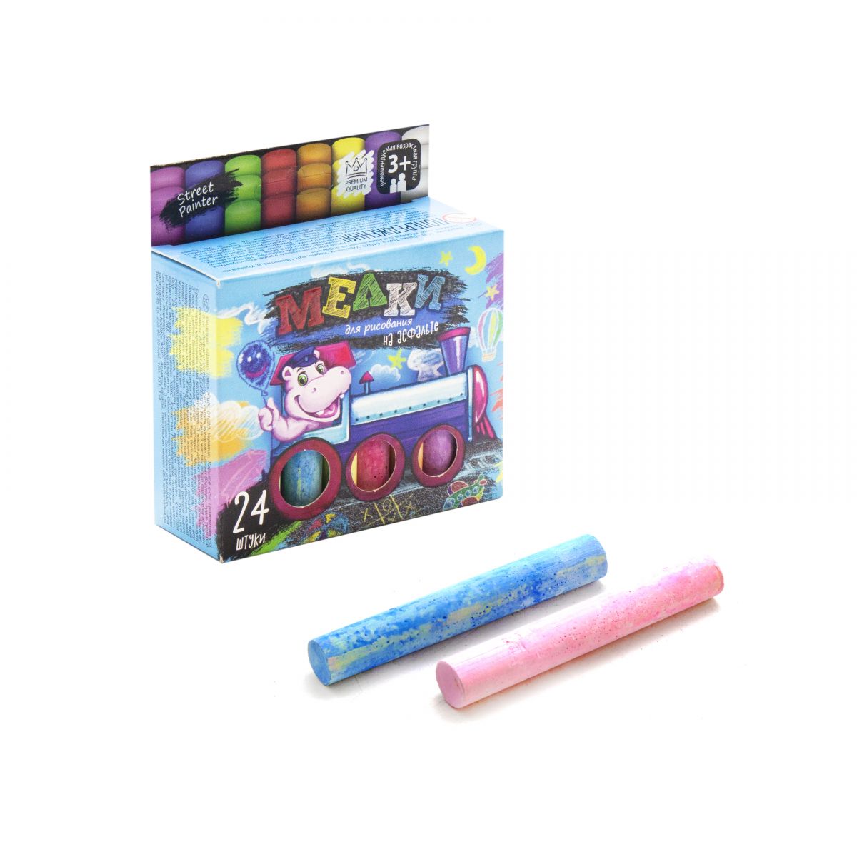 Крейда для малювання на асфальті Dankotoys 24 штуки (MEL-02-05)
