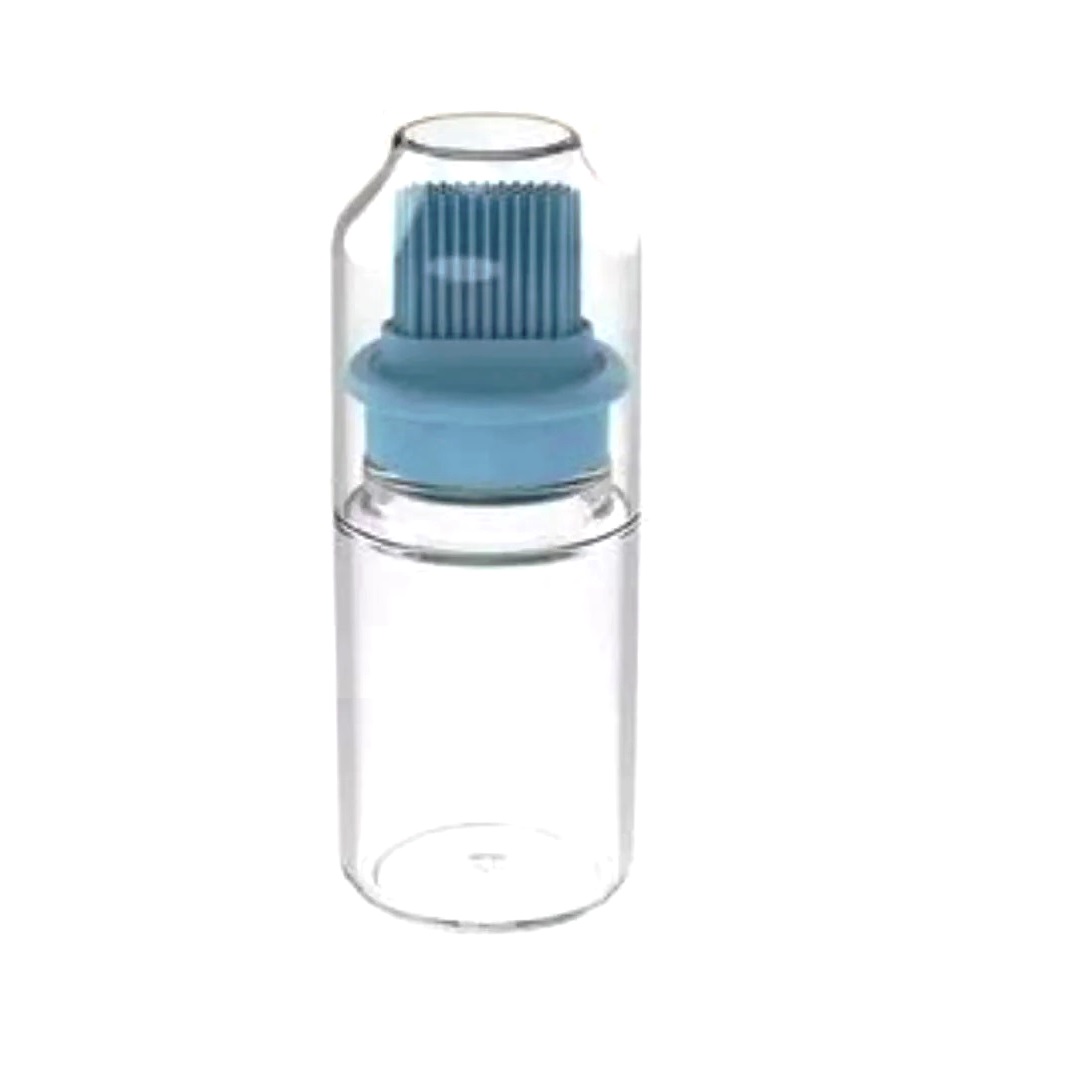 Пляшка для олії з силіконовим пензликом прозора/блакитна 150 мл Stenson WW01059