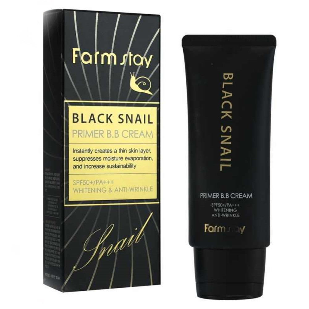 Бб крем з муцином чорної равлики Farmstay Black Snail Primer BB Cream SPF50+ PA+++ 50 г