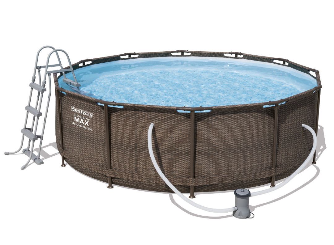 Каркасный бассейн Bestway Steel Pro Frame Pool 366x100 см 9150 л Коричневый (56709)