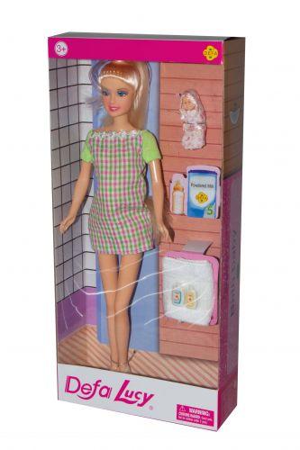 Вагітна лялька "Defa Lucy" сіра сукня 8357